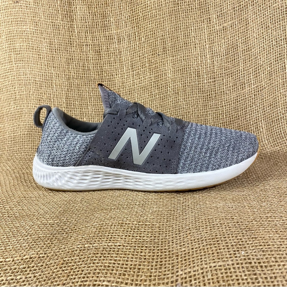 New balance fresh foam running shoes gray suede tan lite weight men’s size 9 - Picture 5 of 13